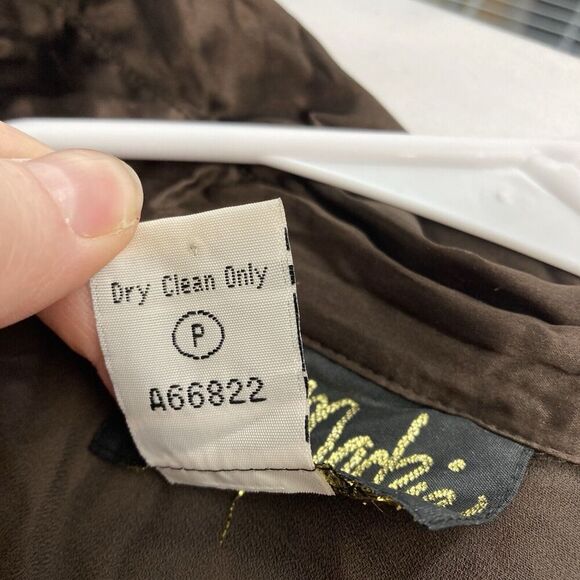 Bob Mackie Abstract Orange and Brown Blouse - Picture 8 of 11